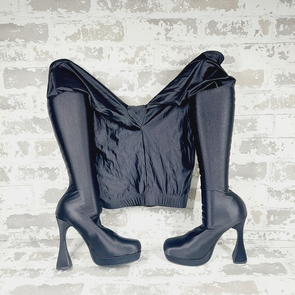 New Jeffrey Campbell Women's Pantalones High Heel Platform Pant Boots E517 - Picture 8 of 16